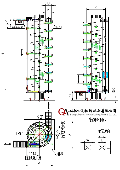 紙箱螺旋輸送機示意圖紙 紙箱螺旋輸送機示意圖紙