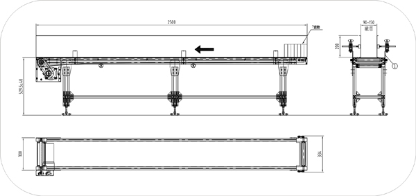 鋁型材皮帶輸送機示意圖 鋁型材皮帶輸送機示意圖